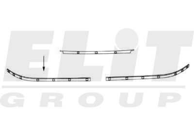 Накладка прав. переднего бампера хром -8/00 ELIT KH0065 928