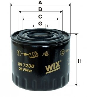 Фільтр оливи WIX FILTERS WL7298