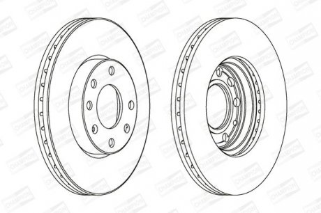 Диск гальмівний передній (кратно 2) Opel Astra (98-) CHAMPION 562069CH