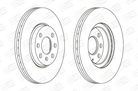 Диск тормозной OPEL CORSA B передн., вент. CHAMPION 562196CH