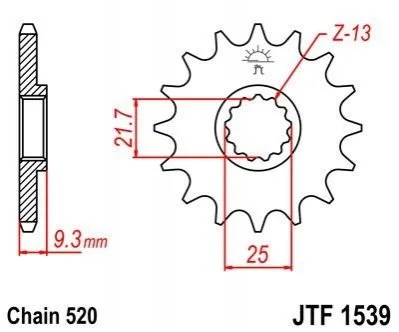Передняя звезда 14зуб. EX250R Ninja`08- JT MOTO 104-469-14 (фото 1)