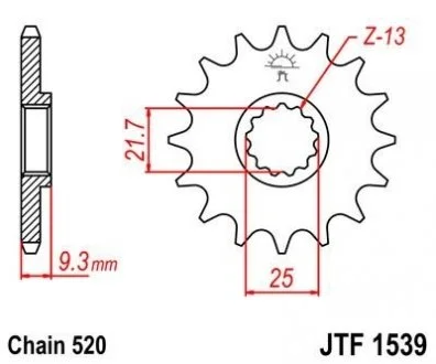 Передняя звезда 14зуб. EX250R Ninja`08- JT MOTO 104-469-14