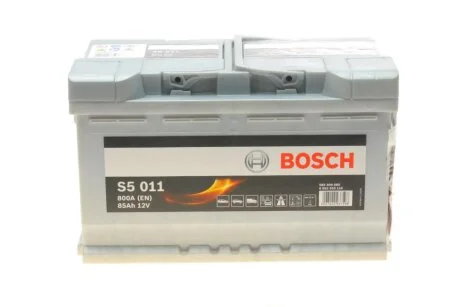 Акумулятор S5 Silver Plus 85Ah, EN800 правий "+" 315x175x190 (ДхШхВ) 0 092 S50 110 BOSCH 0092S50110