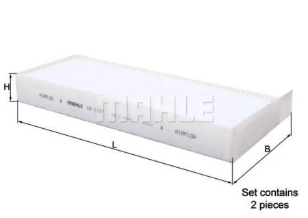 Фільтр салону Peugeot 308 13- (к-кт 2 шт.) MAHLE / KNECHT LA1157/S