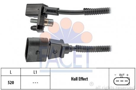 Датчик импульсов; Датчик положения коленвала FACET 9.0443