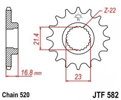 Передняя звезда 16зуб. XJ600Diversion JT MOTO 102-482-16