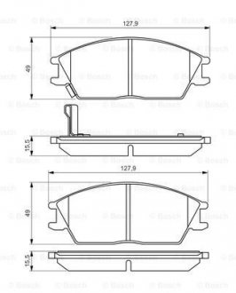 Колодка торм. диск. HYUNDAI ACCENT передн. BOSCH 0 986 495 221 (фото 1)