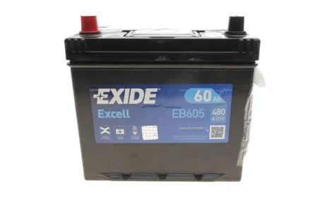 Акумуляторна батарея 60Ah/480A (230x173x222/+L/B01) Excell Азія EXIDE EB605