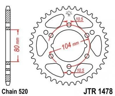 Звезда 43зуб. ZX6R+RR`05-/Z750/S`04- JT MOTO 114-463-43