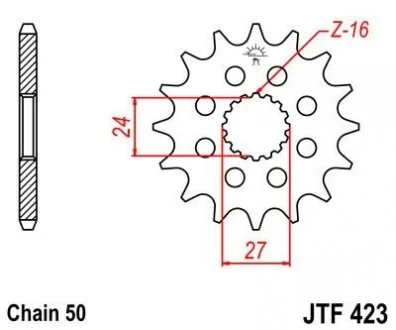 Передняя звезда 17зуб. GSX-R1000`09- JT MOTO 103-614-17