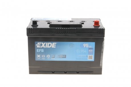 Аккумуляторная батарея 95Ah/800A (306x173x222/+R/B01) (Start-Stop EFB) Азия EXIDE EL954 (фото 1)