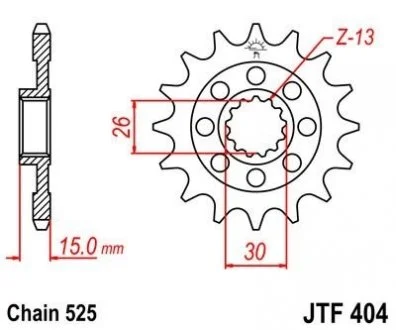 Передняя звезда 17зуб. BMW S1000RR JT MOTO 105-572-17