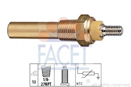 Датчик температуры охлаждающей жидкости FACET 7.3135