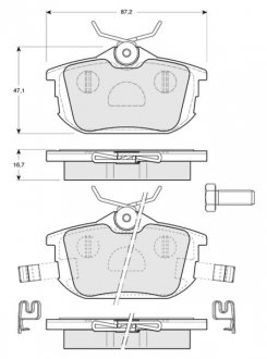 Гальмівні колодки дискові STARLINE BD S830P (фото 1)