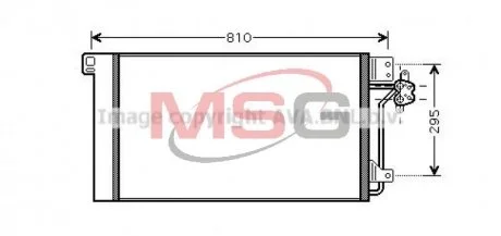 Радіатор кондиціонера VW T5 1,9TDI 2,5TDI 03>10 AVA AVA COOLING VNA5236D