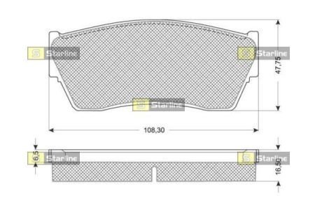 Колодки тормозные дисковые, к-кт. STARLINE BD S177 (фото 1)