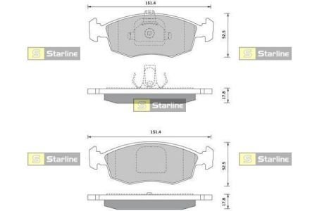 Колодки тормозные дисковые, к-кт. STARLINE BD S370