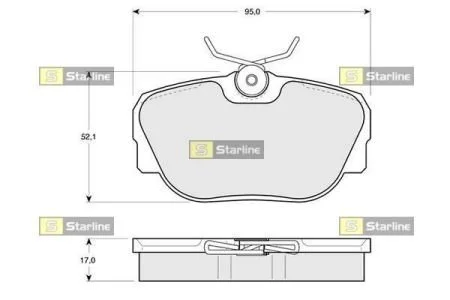 Колодки тормозные дисковые, к-кт. STARLINE BD S102