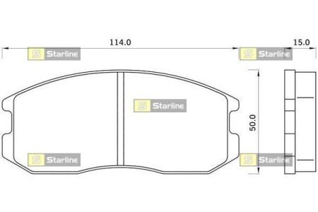 Колодки тормозные дисковые, к-кт. STARLINE BD S350 (фото 1)