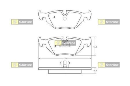 Колодки тормозные дисковые, к-кт. STARLINE BD S381 (фото 1)