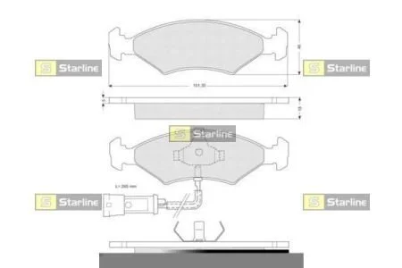Колодки тормозные дисковые, к-кт. STARLINE BD S141