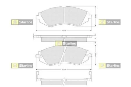 Колодки тормозные дисковые, к-кт. STARLINE BD S188