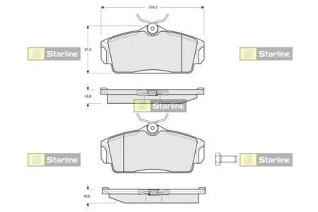 Гальмівні колодки дискові STARLINE BD S182