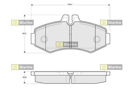 Колодки тормозные дисковые, к-кт. STARLINE BD S086 (фото 1)