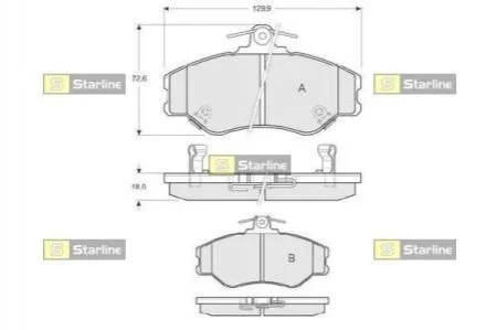 Колодки тормозные дисковые, к-кт. STARLINE BD S171 (фото 1)