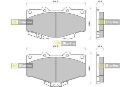 Гальмівні колодки дискові STARLINE BD S393