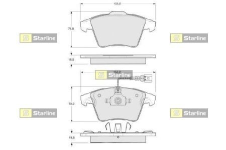 Колодки тормозные дисковые, к-кт. STARLINE BD S325