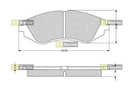 Колодки тормозные дисковые, к-кт. STARLINE BD S309
