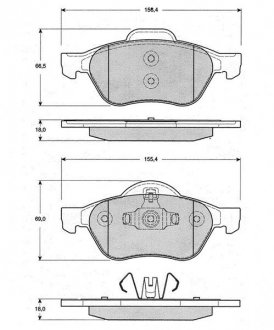 Колодки тормозные дисковые, к-кт. STARLINE BD S204 (фото 1)