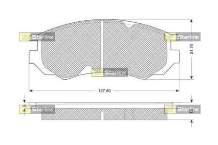 Гальмівні колодки дискові STARLINE BD S215 (фото 1)