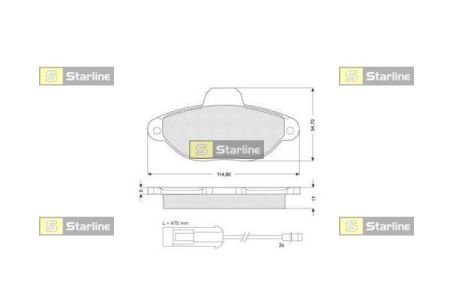 Колодки тормозные дисковые, к-кт. STARLINE BD S057 (фото 1)