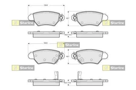Гальмівні колодки дискові STARLINE BD S098
