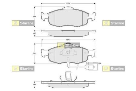 Колодки тормозные дисковые, к-кт. STARLINE BD S105