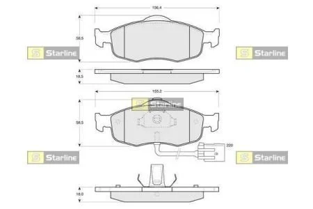 Колодки тормозные дисковые, к-кт. STARLINE BD S105