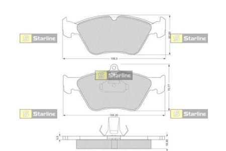 Гальмівні колодки дискові STARLINE BD S192 (фото 1)