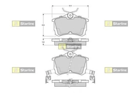 Колодки тормозные дисковые, к-кт. STARLINE BD S443