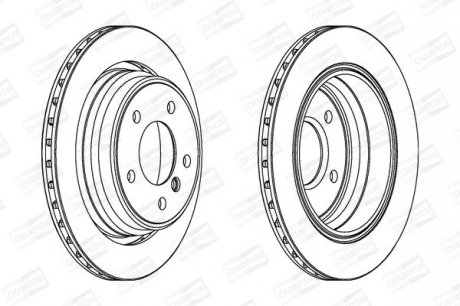 Диск тормозной BMW 5 задн., вент. CHAMPION 562036CH