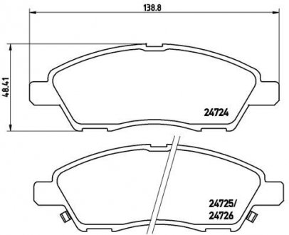 Тормозные колодки дисковые, к-кт. BREMBO P56 070 (фото 1)