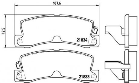 Тормозные колодки дисковые, к-кт. BREMBO P83 015 (фото 1)