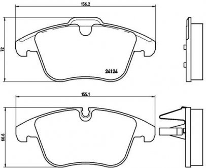 Тормозные колодки дисковые, к-кт. BREMBO P36 022