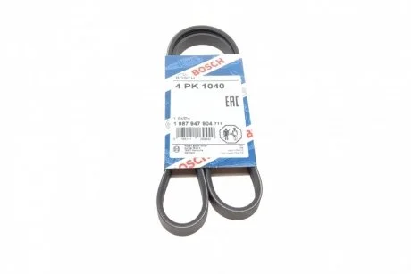 Ремінь генератора Ford Fiesta 1.8D -95/Kia Sportage 2.0 16V 04- (4PK1040) BOSCH 1 987 947 904