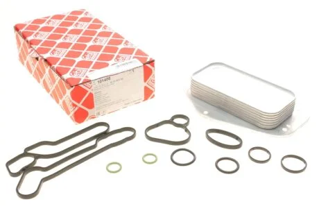 Радіатор масляний Opel Astra/Vectra 1.6/1.8 LPG 05- (теплообмінник) (+ к-кт прокладок) FEBI BILSTEIN 101406