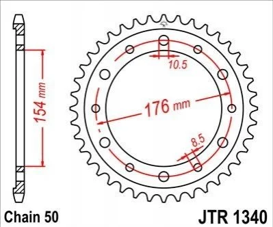 Звезда 44зуб. CB1000R`08- JT MOTO 111-673-44 (фото 1)