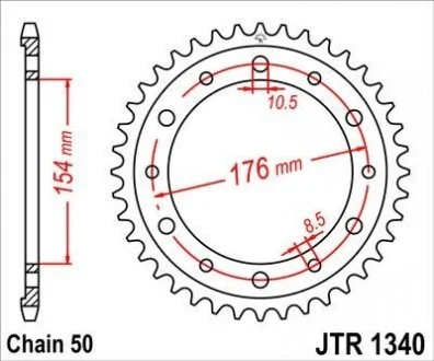 Звезда 44зуб. CB1000R`08- JT MOTO 111-673-44