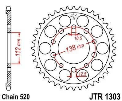 Звезда 43зуб. NC750X `12- JT MOTO 111-454-43