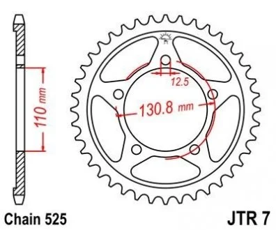 Звезда 44зуб. BMW S1000RR JT MOTO 115-521-44